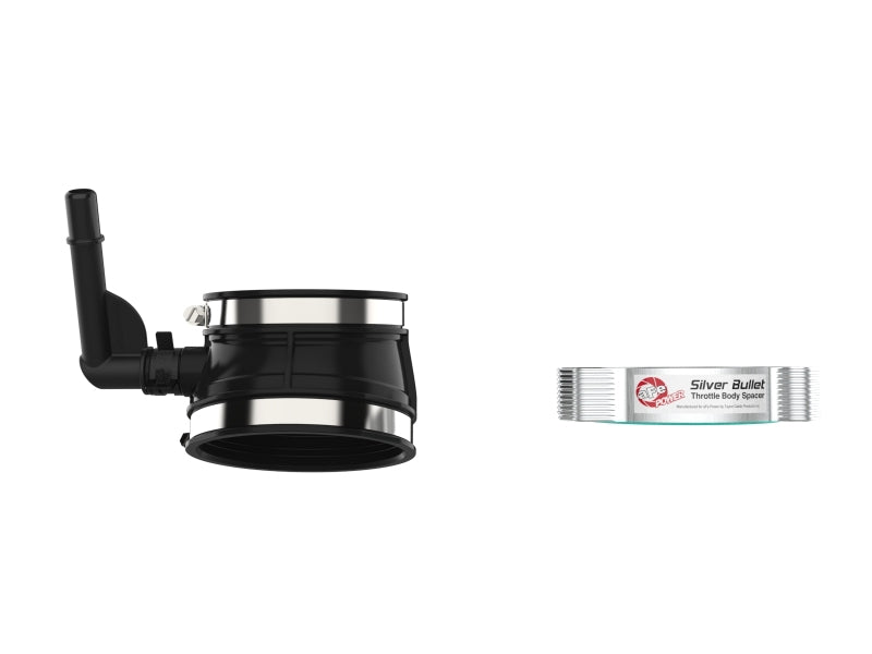 aFe 2020 Vette C8 Silver Bullet Aluminum Throttle Body Spacer Works w/ Factory Intake Only - Silver Throttle Body Spacers aFe