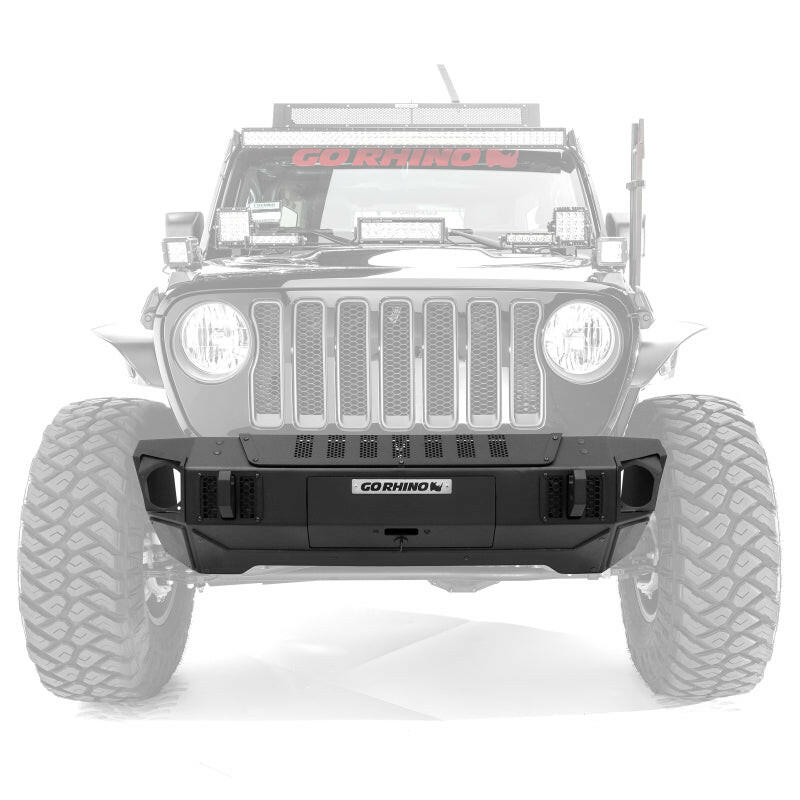 Go Rhino 07-20 Jeep Wrangler JL/JLU/JK/JKU/Gladiator JT Trailline Front Stubby Bumper Bumpers - Steel Go Rhino