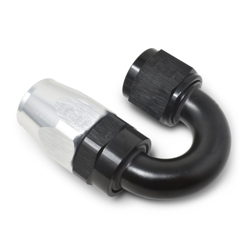 Russell Performance -10 AN Black/Silver 180 Degree Tight Radius Full Flow Swivel Hose End Fittings Russell