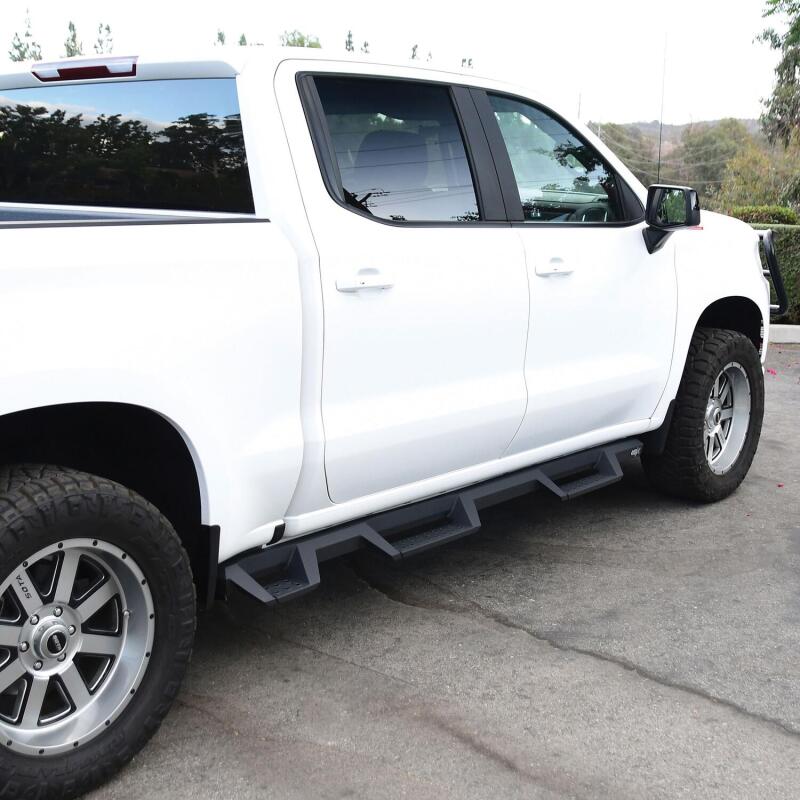 Westin 2019 Chevrolet Silverado/Sierra 1500 (5.5ft) Drop Wheel to Wheel Nerf Step Bars - Txt Black Nerf Bars Westin