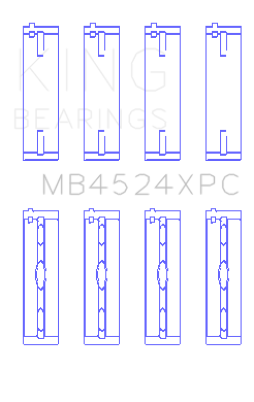 King Engine Bearings Nissan VR38DETT (Size .026) pMaxKote Performance Main Bearing Set Bearings King Engine Bearings