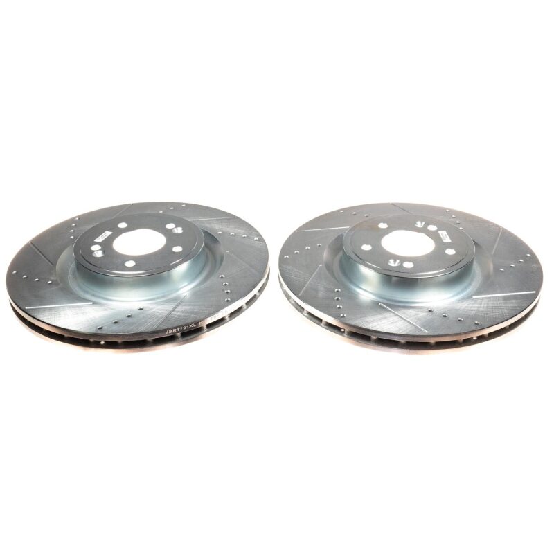 Power Stop 19-21 Genesis G70 Front Evolution Drilled & Slotted Rotors - Pair Brake Rotors - Slot & Drilled PowerStop