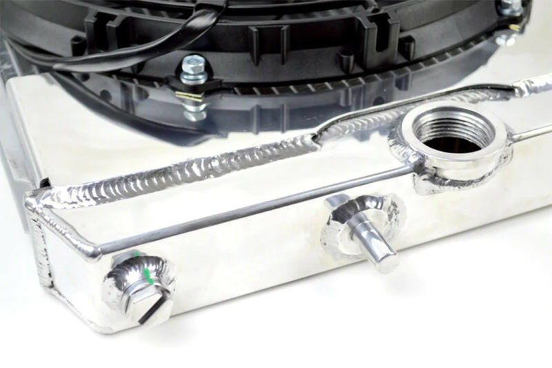 CSF 96-07 Mitsubishi Evo 4/5/6/7/8/9 Full-Slim Radiator w/12in Fan & Shroud/-16AN & Slip On Fitting Radiators CSF