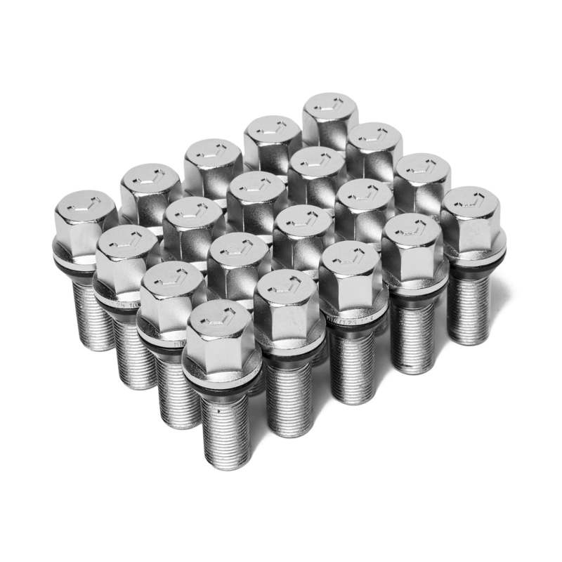 Vossen Lug Bolt - 14x1.25 - 30mm - 17mm Hex - Cone Seat - Silver (Set of 20) Wheel Bolts Vossen