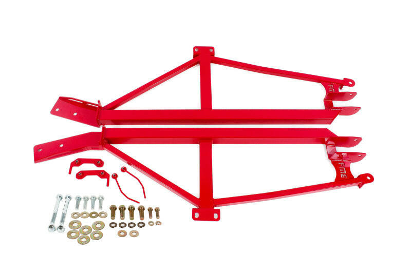 BMR 93-02 F-Body Non-Convertible Bolt-On 4-Point Subframe Connectors - Red Chassis Bracing BMR Suspension