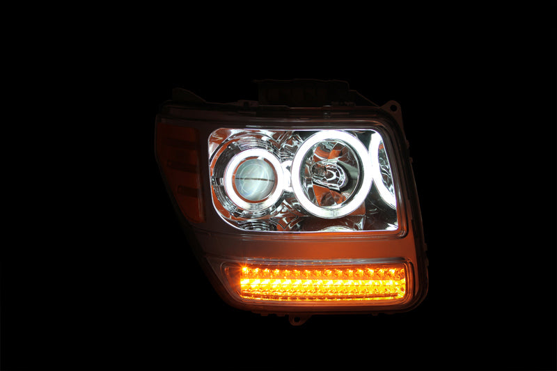 ANZO 2007-2012 Dodge Nitro Projector Headlights w/ Halo Chrome (CCFL) G2 Headlights ANZO