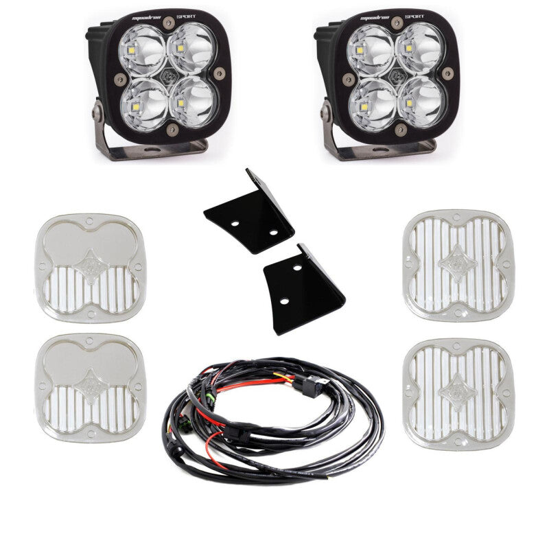 Baja Designs 07-18 Jeep Wrangler JK Squadron Sport A-Pillar Kit LED Light Pods - White Light Bars & Cubes Baja Designs
