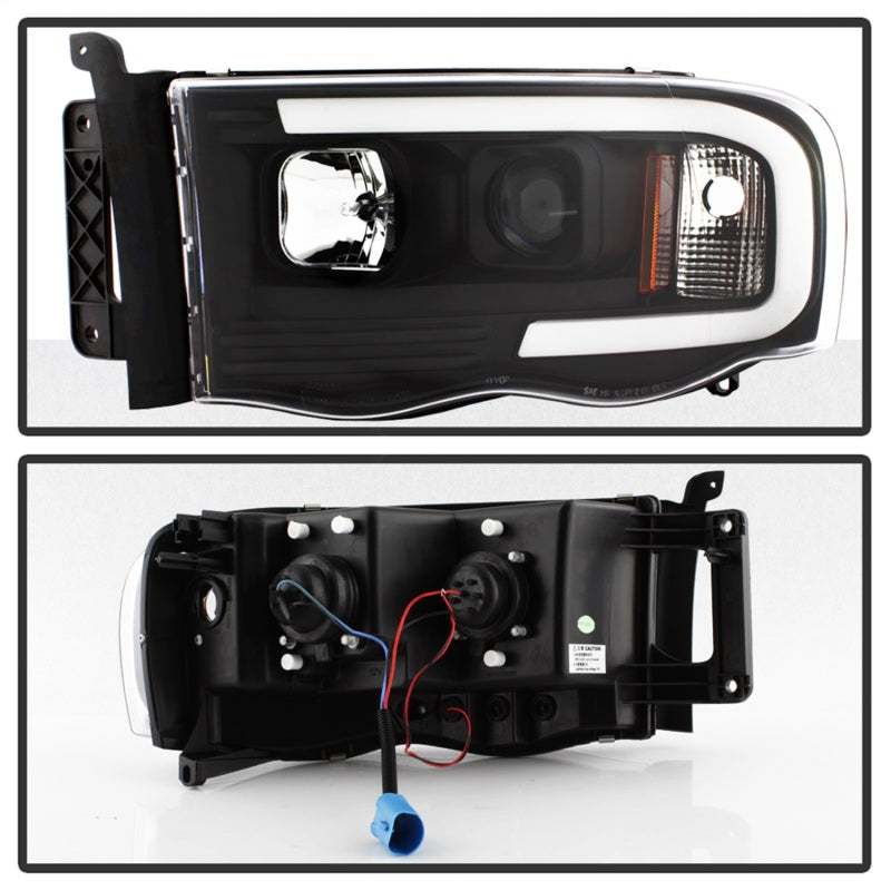 Spyder 02-05 Dodge Ram 1500 Light Bar Projector Headlights - Black (PRO-YD-DR02V2-LB-BK) Headlights SPYDER