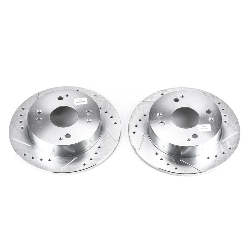 Power Stop 1997 Acura CL Rear Evolution Drilled & Slotted Rotors - Pair Brake Rotors - Slot & Drilled PowerStop