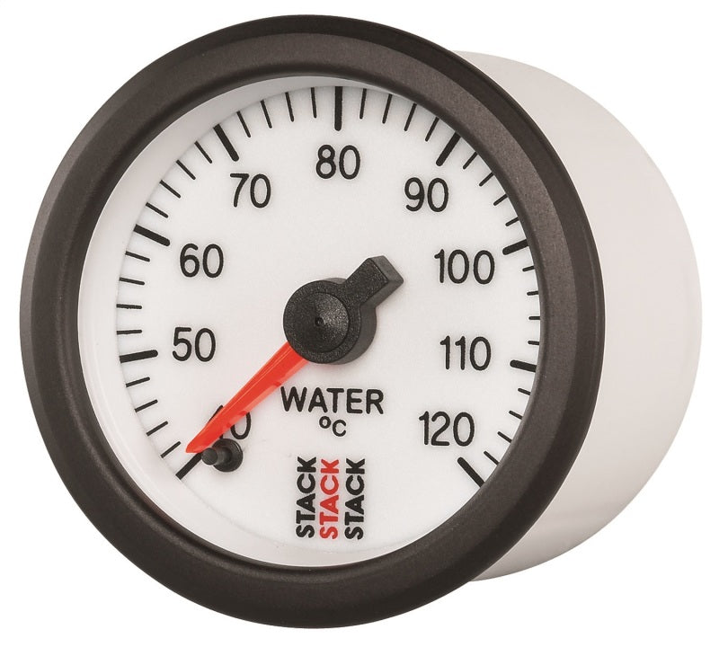 Autometer Stack 52mm 40-120 Deg C 1/8in NPTF Male Pro Stepper Motor Water Temp Gauge - White Gauges AutoMeter