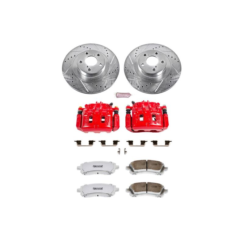 Power Stop 02-03 Subaru Impreza Front Z26 Street Warrior Brake Kit w/Calipers Brake Kits - Performance D&S PowerStop