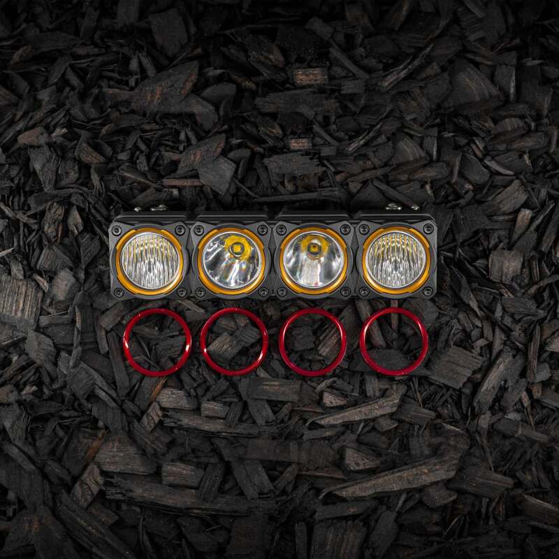 KC HiLiTES FLEX ERA LED Light Bar Bezel Kit for 10in. Segments - Red Light Bars & Cubes KC HiLiTES