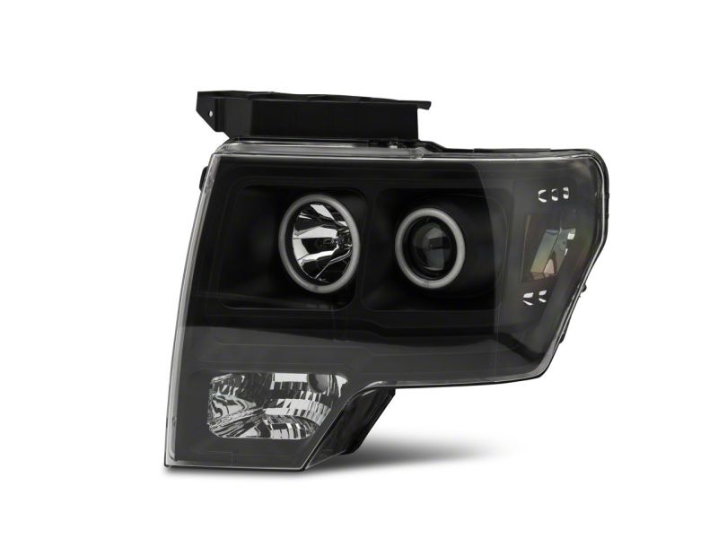 Raxiom 09-14 Ford F-150 Super White LED Halo Projector Headlights- Black Housing (Clear Lens) Headlights Raxiom