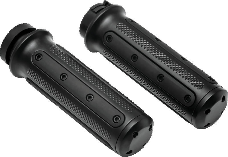 Kuryakyn Heavy Industry Grips Dual Cable Black Grips Kuryakyn