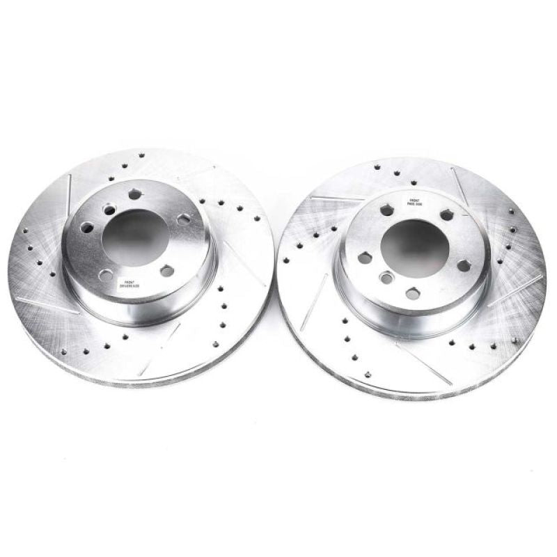 Power Stop 04-06 BMW 525i Front Evolution Drilled & Slotted Rotors - Pair Brake Rotors - Slot & Drilled PowerStop
