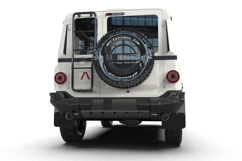 Rally Armor 23-25 Ineos Grenadier Black Mud Flap - Metallic Black Logo Mud Flaps Rally Armor