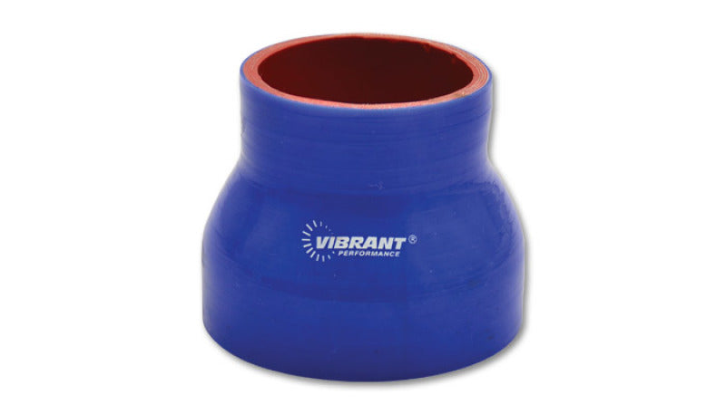 Vibrant 4 Ply Reinforced Silicone Transition Connector - 2in I.D. x 2.5in I.D. x 3in long (BLUE) Silicone Couplers & Hoses Vibrant