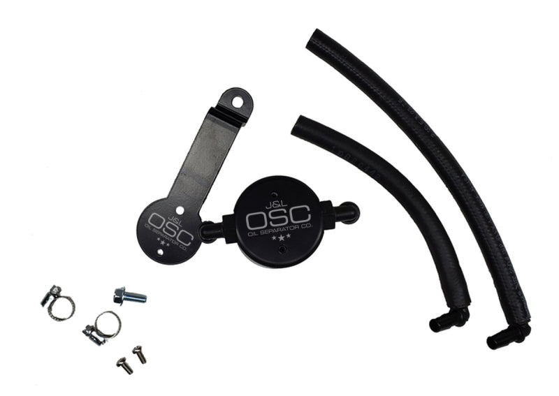 J&L 16-23 Toyota Tacoma 3.5L Driver Side Oil Separator 3.0 - Black Anodized Oil Separators J&L