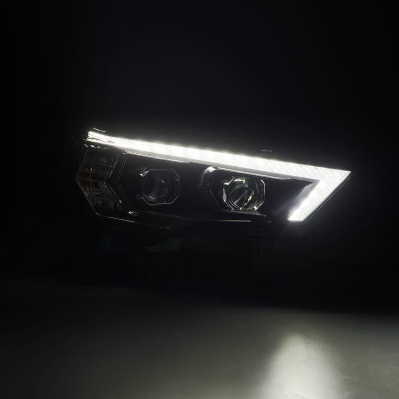AlphaRex 14-22 Toyota 4Runner LUXX-Series LED Proj Headlights Blk w/Actv Light & Seq. Sig + DRL Headlights AlphaRex