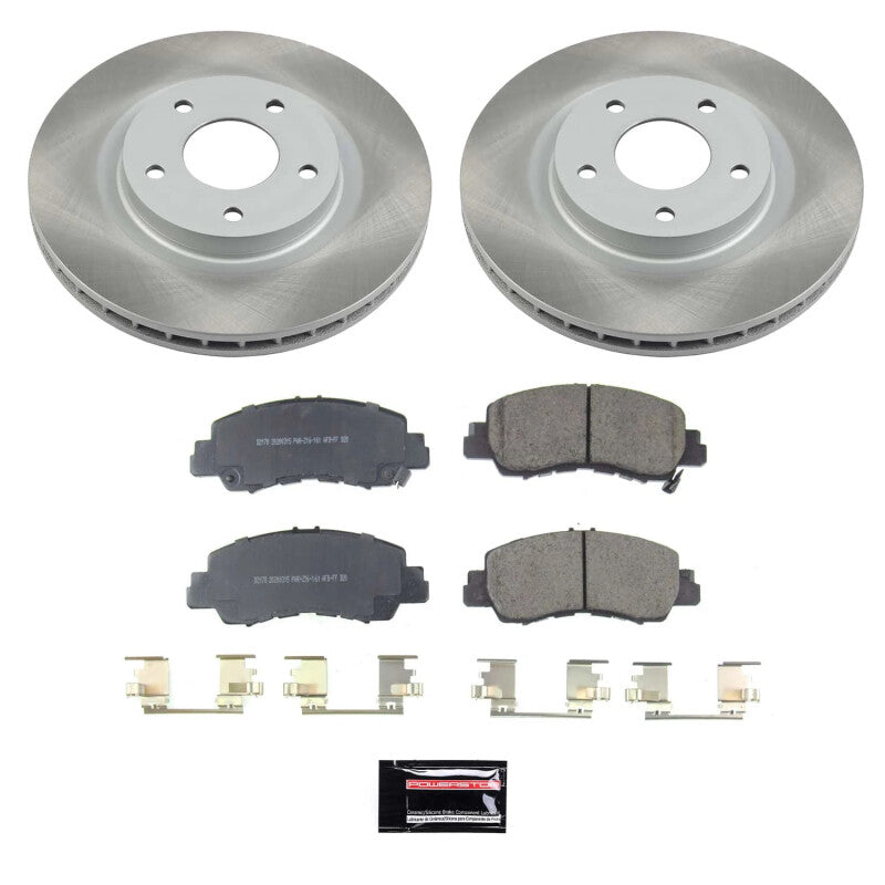Power Stop 18-20 Mitsubishi Eclipse Cross Front Semi-Coated Rotor Kit Brake Kits - Performance Blank PowerStop