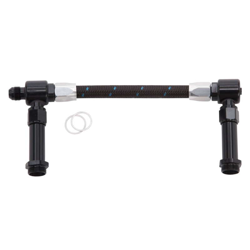 Russell Performance -8 AN to -8 AN ProClassic Holley 4150 Dual Inlet Carb Kit (Black/Silver) Carburetor Fuel Inlet Kits Russell