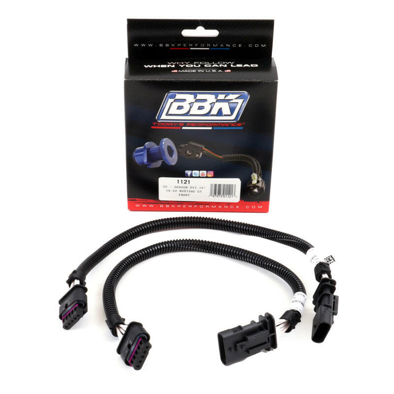 BBK 18-20 Ford Mustang GT O2 Sensor Wire Harness Extensions 16in (Pair) Gauge Components BBK