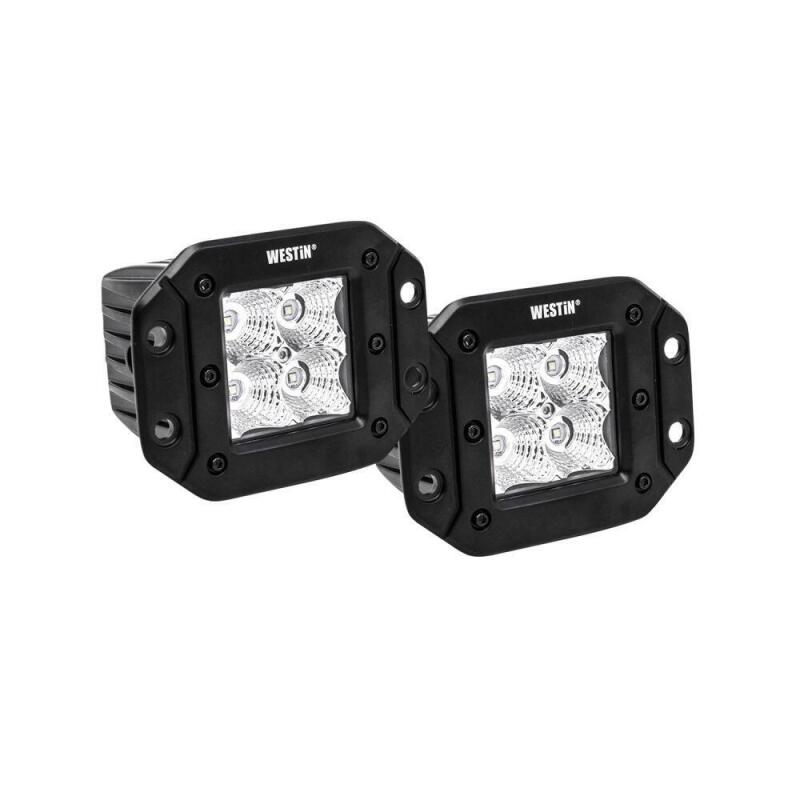 Westin FM4Q 3W Osram w/mounting hardware and pigtail connectors (set of 2) - Black Light Bars & Cubes Westin