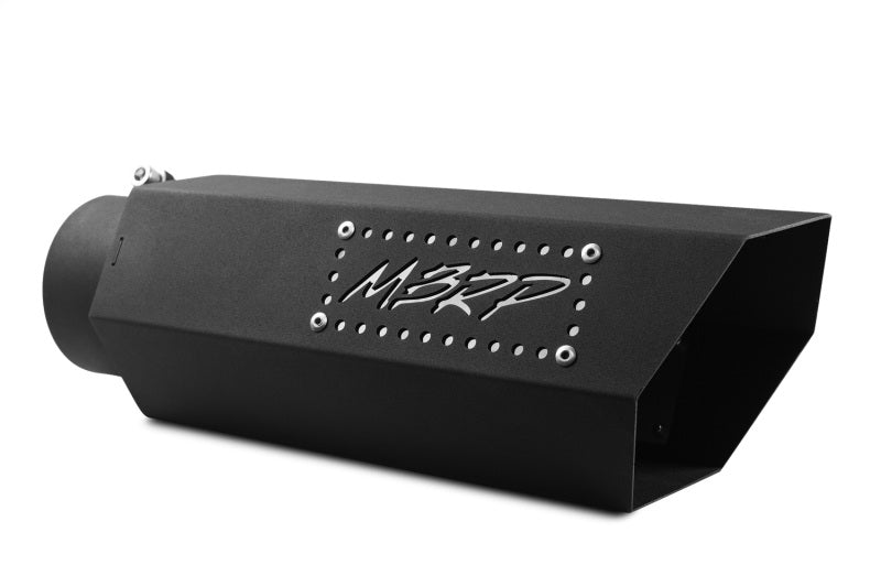 MBRP Universal Hex Tip 4in Inlet 16in Length w/ Logo - Black Coated Tips MBRP