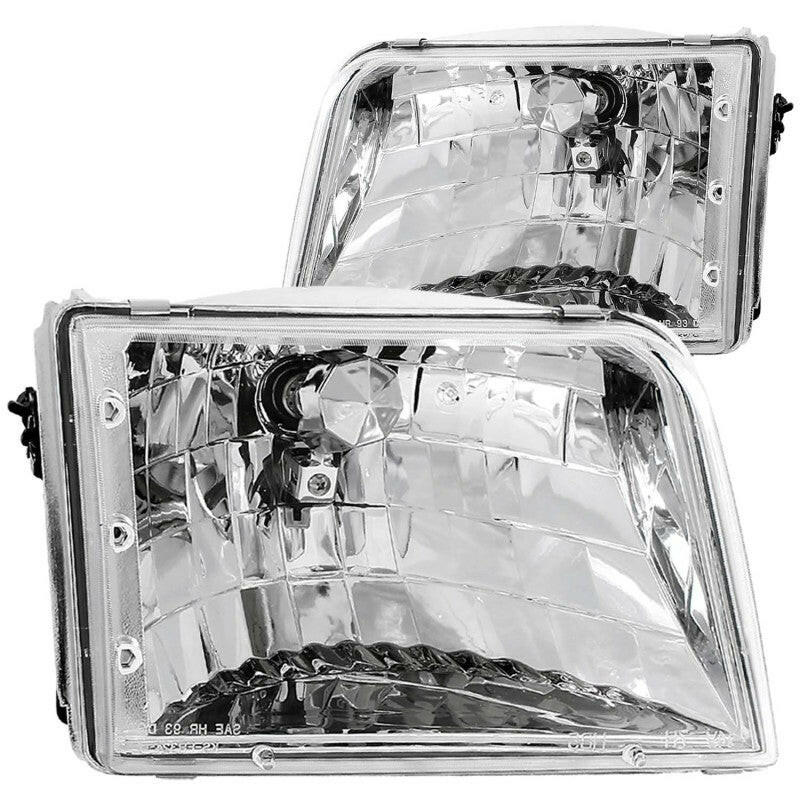 ANZO 1993-1997 Ford Ranger Crystal Headlights Chrome Headlights ANZO