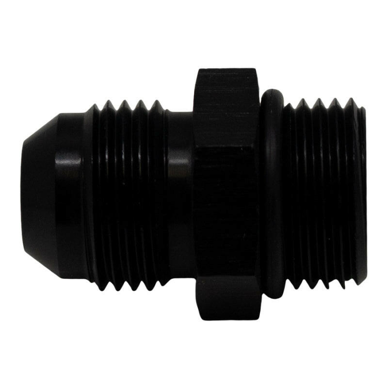 DeatschWerks 8AN ORB Male to 8AN Male Flare Adapter (Incl O-Ring) - Anodized Matte Black Fittings DeatschWerks