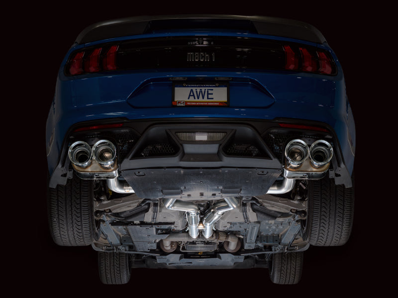 AWE Tuning 21-23 Ford Mustang Mach 1 SwitchPath Cat-Back Exhaust w/ Quad Chrome Silver Tips Catback AWE Tuning
