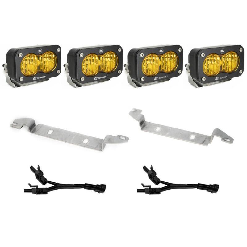 Baja Designs 2024+ Toyota Tacoma S2 Sport Dual Fog Pocket Light Kit - Baja Amber Fog Lights Baja Designs