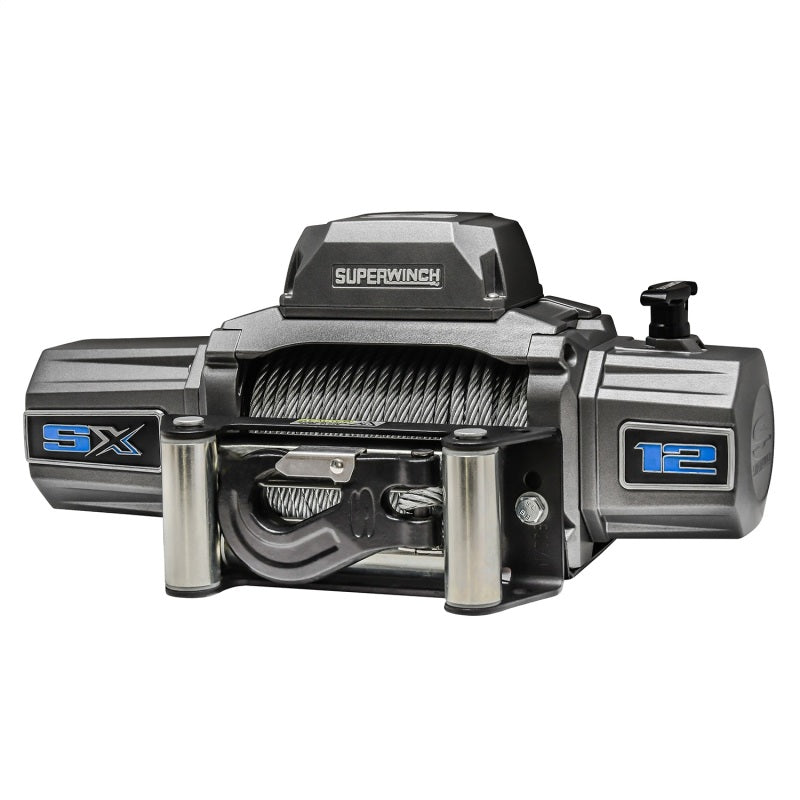 Superwinch 12000 LBS 12V DC 3/8in x 85ft Wire Rope SX 12000 Winch - Graphite Winches Superwinch