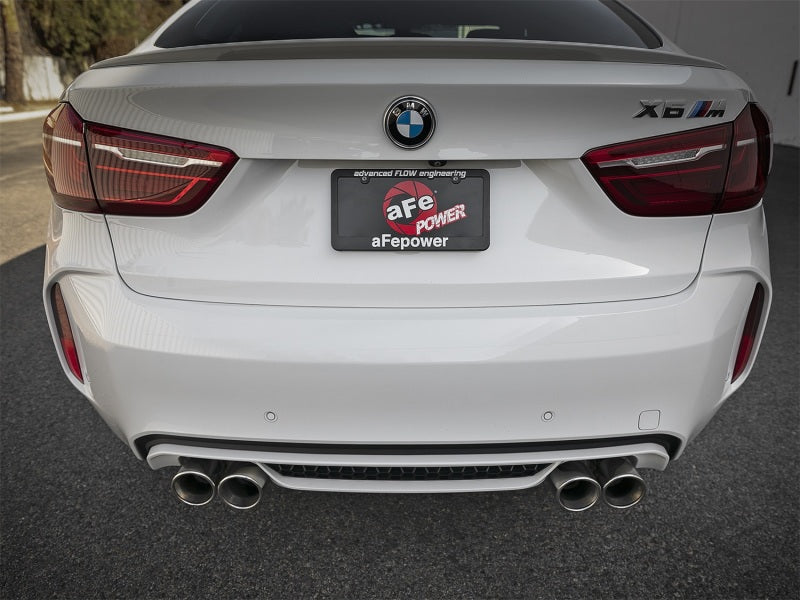aFe MACH Force-Xp 3.5in. 304 SS C/B Exhaust w/o Muffler 15-18 BMW X5 M V8-4.4L (tt) - Polished Tip Catback aFe