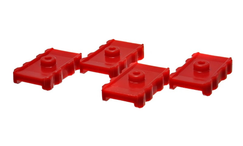 Energy Suspension 73-78 Chrysler Red Leaf Spring Isolator Set w/ Ribbed Sides Bushing Kits Energy Suspension