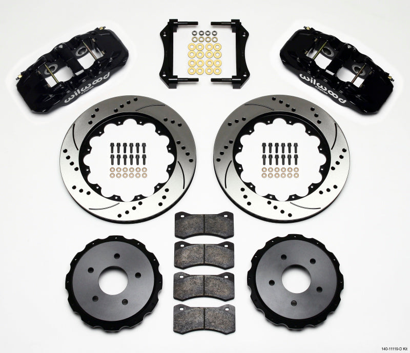 Wilwood AERO4 Rear Kit 14.00in Drilled 97-04 Corvette C5/Z06 05-13 C6 Big Brake Kits Wilwood
