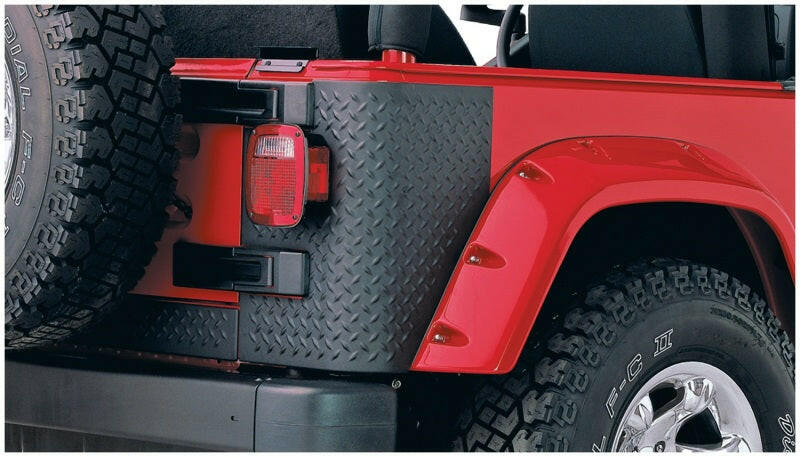 Bushwacker 97-06 Jeep Wrangler Trail Armor Rear Corners - Black Body Armor & Rock Rails Bushwacker