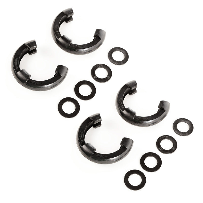Rugged Ridge 3/4in Black D-Ring Isolator Kit Shackle Kits Rugged Ridge