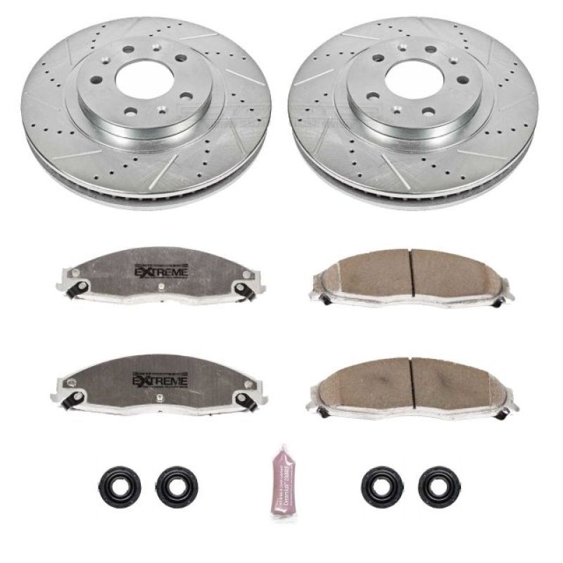 Power Stop 03-07 Cadillac CTS Front Z26 Street Warrior Brake Kit Brake Kits - Performance D&S PowerStop