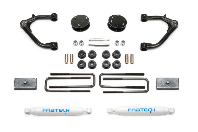 Fabtech 19-21 GM C/K1500 P/U 3in Uniball UCA Sys w/Perf Shks Lift Kits Fabtech