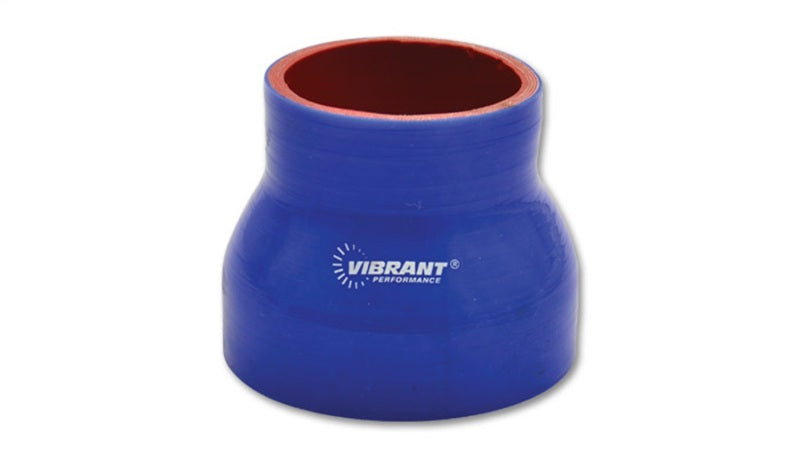 Vibrant 4 Ply Reinforced Silicone Transition Connector - 2in I.D. x 2.5in I.D. x 3in long (BLUE) Silicone Couplers & Hoses Vibrant