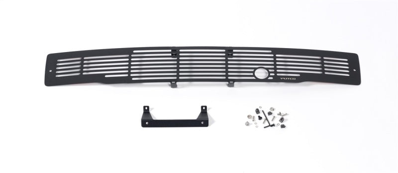 Putco 15-17 Ford F-150 - Stainless Steel Black Bar Design w/ Heater Plug Bumper Grille Inserts Grilles Putco