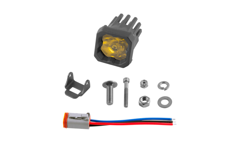 Diode Dynamics Stage Series C1 LED Pod Sport - Yellow Spot Standard ABL Each Light Accessories and Wiring Diode Dynamics