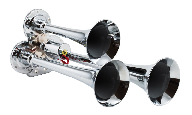 Kleinn Chrome Triple Horn/ 12.5In/10In/7.5In - Chrome-Plated Zinc Alloy Horns Kleinn Air Horns