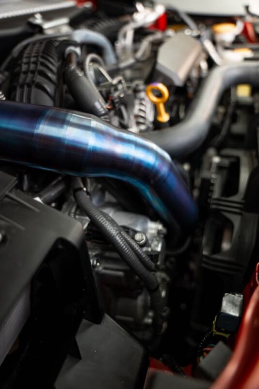 Torque Solution 2022+ Subaru WRX / 19-23 Subaru Ascent Titanium Top Mount Charge Pipe - Burnt Blue Air Intake Components Torque Solution