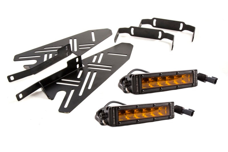 Diode Dynamics 17-19 Ford Raptor SS Fog Kit SS 6.0 In - Amber Driving Light Bars & Cubes Diode Dynamics
