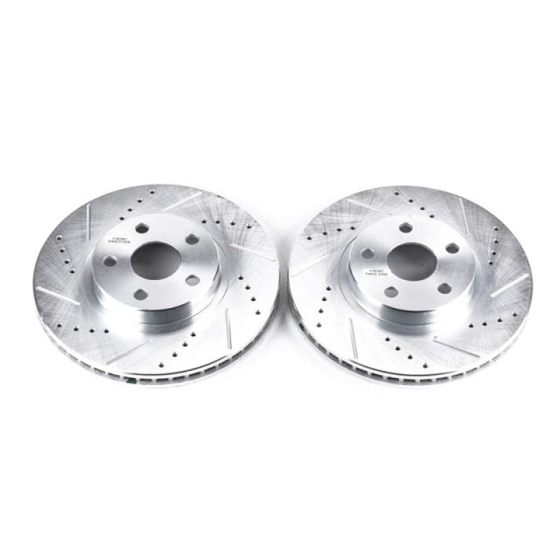 Power Stop 03-08 Pontiac Vibe Front Evolution Drilled & Slotted Rotors - Pair Brake Rotors - Slot & Drilled PowerStop