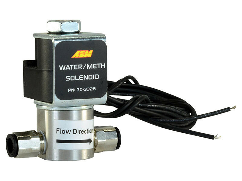 AEM Water/Methanol Injection System - High-Flow Low-Current WMI Solenoid - 200PSI 1/8in-27NPT In/Out Water Meth Kits AEM