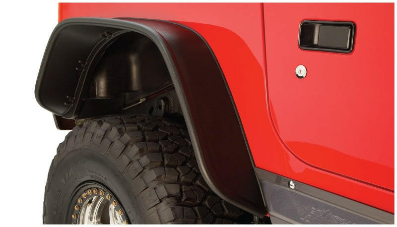 Bushwacker 97-06 Jeep TJ Flat Style Flares 2pc - Black Fender Flares Bushwacker
