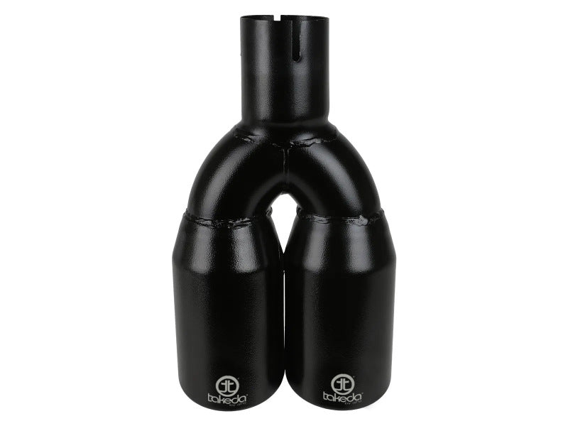 aFe Takeda 304 Stainless Steel Clamp-on Exhaust Tip Black 2-1/2ininlet x 3-1/2in Outlet X 12in L Tips aFe